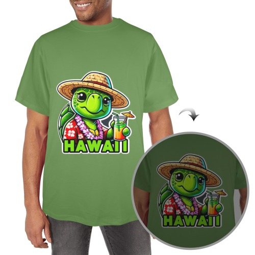 GREEN SEA TURTLE-HAWAII 3 Men's Glow in the Dark T-shirt (Two Sides Printing)