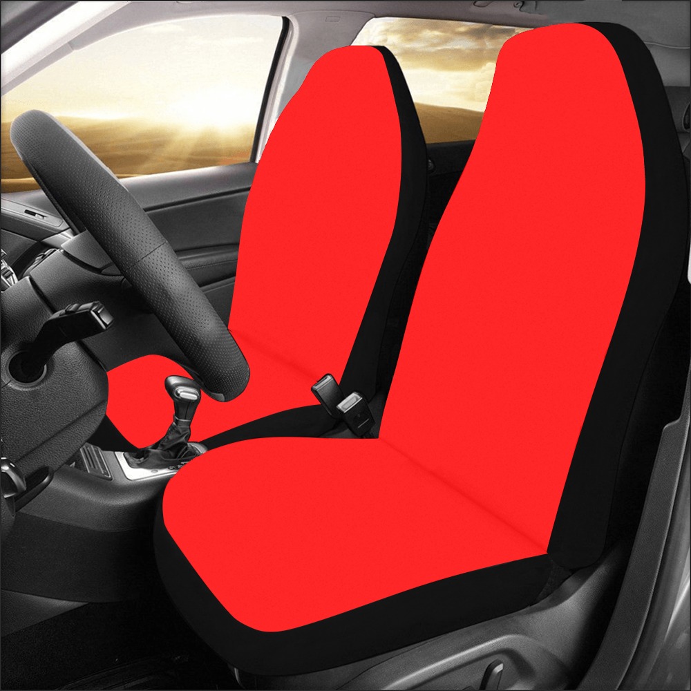 Merry Christmas Red Solid Color Car Seat Covers (Set of 2)