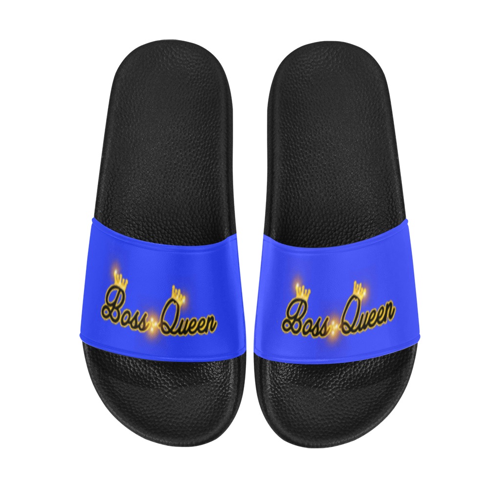 Boss Queen Drip Slides R.Blue Women's Slide Sandals (Model 057)