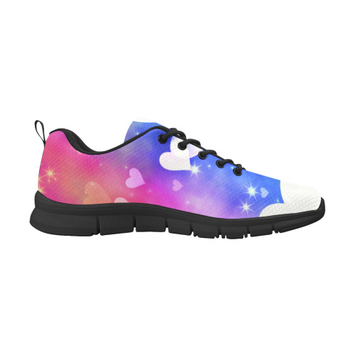 Dreamy Love Heart Sky Background Women's Breathable Running Shoes (Model 055)