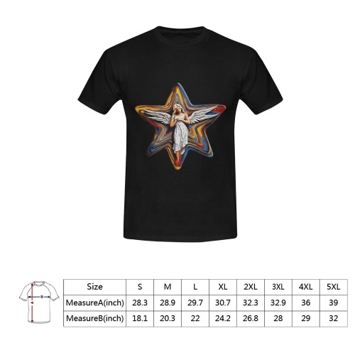 White angel woman inside a colorful star Men's T-Shirt in USA Size (Front Printing Only)