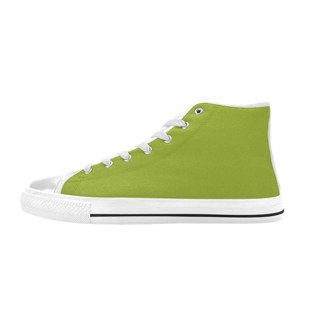 yel ow wht Men’s Classic High Top Canvas Shoes (Model 017)