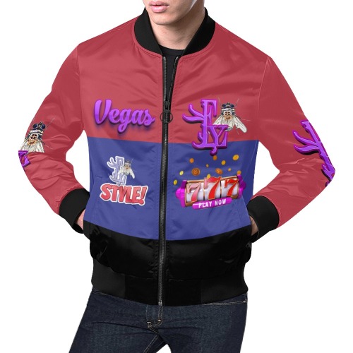 Vegas Collectable Fly All Over Print Bomber Jacket for Men (Model H19)