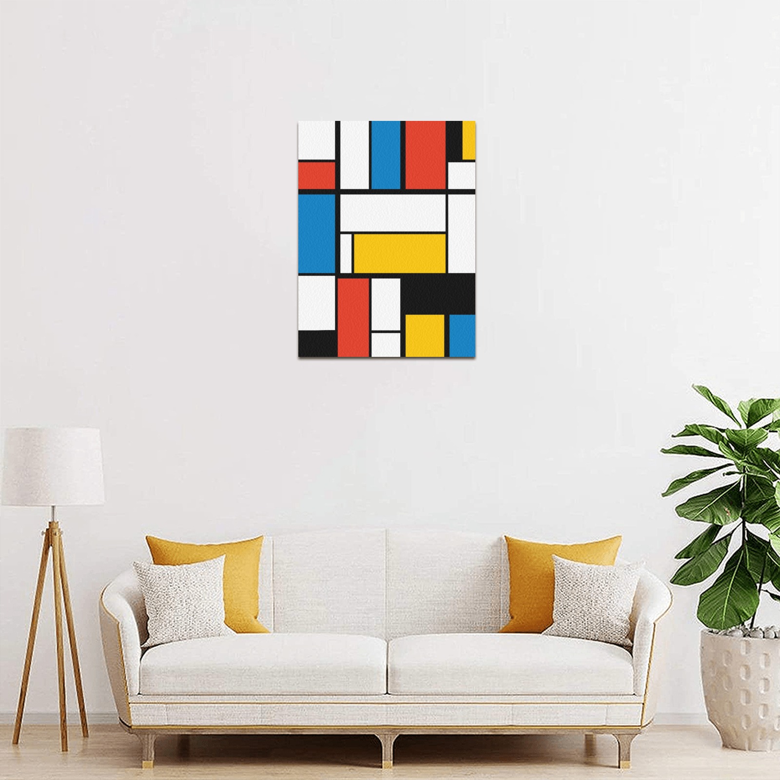 Mondrian De Stijl Modern Frame Canvas Print 12"x16"