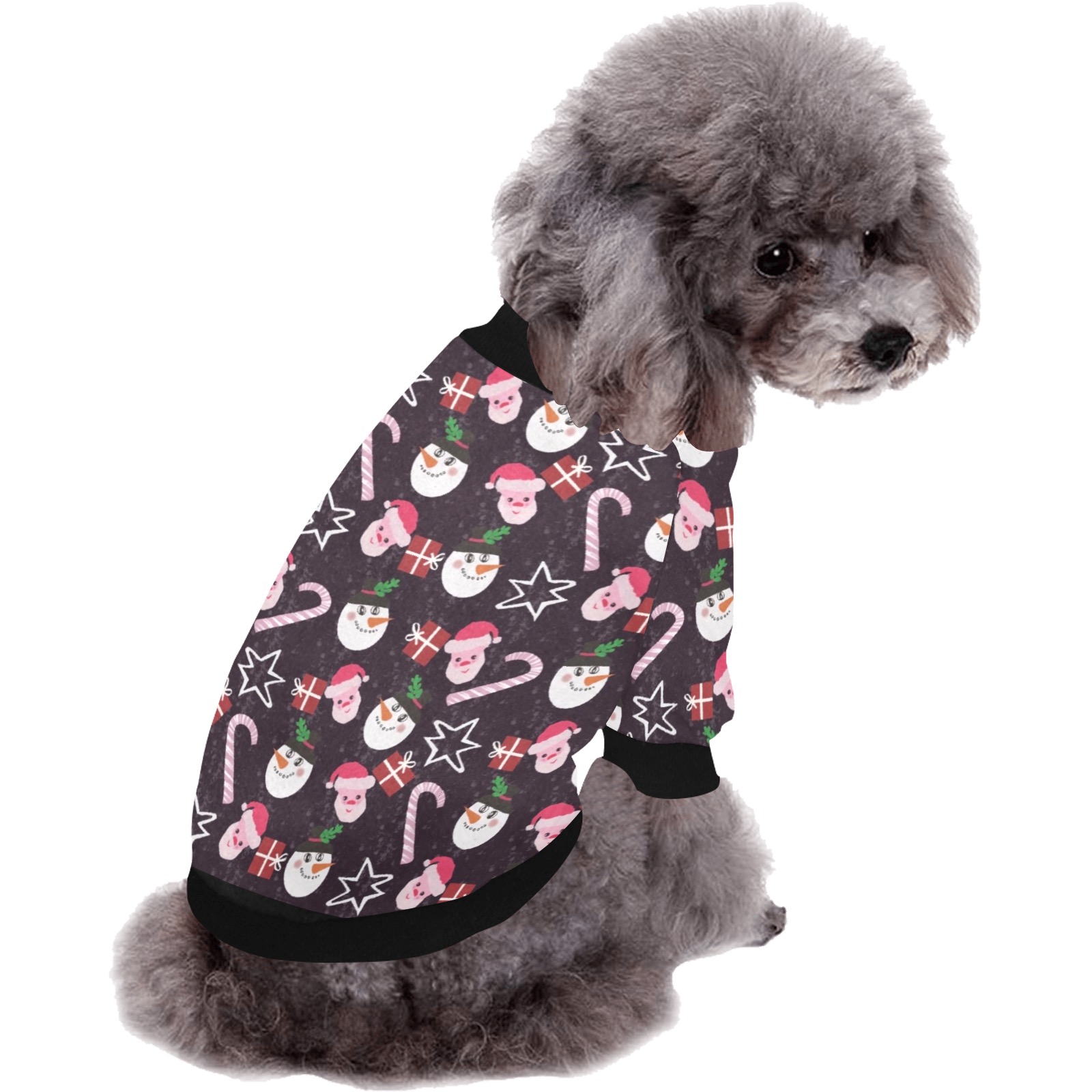 Christmas pattern design Pet Dog Round Neck Shirt