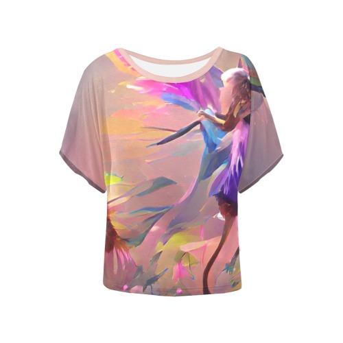 Dream - 2022-02-10T181534.204 Women's Batwing-Sleeved Blouse T shirt (Model T44)