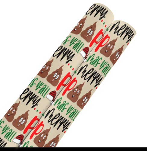 Merry Poopmas Y'all Gift Wrapping Paper 58"x 23" (2 Rolls)