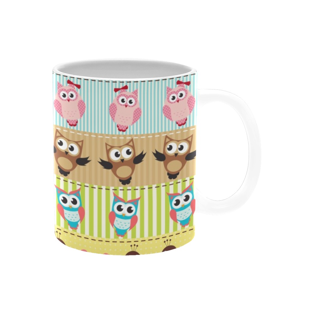 Colourful Owl mug White Mug(11OZ)