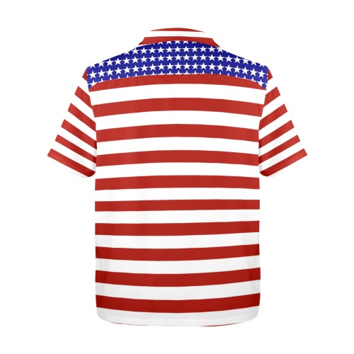 USA Patriotic Stars & Stripes Men's All Over Print Hawaiian Shirt (Model T58)