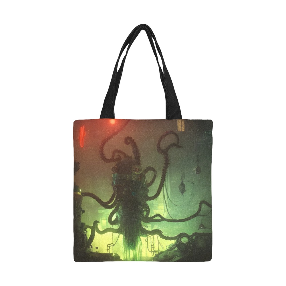 Steampunk Octopus All Over Print Canvas Tote Bag/Small (Model 1697)