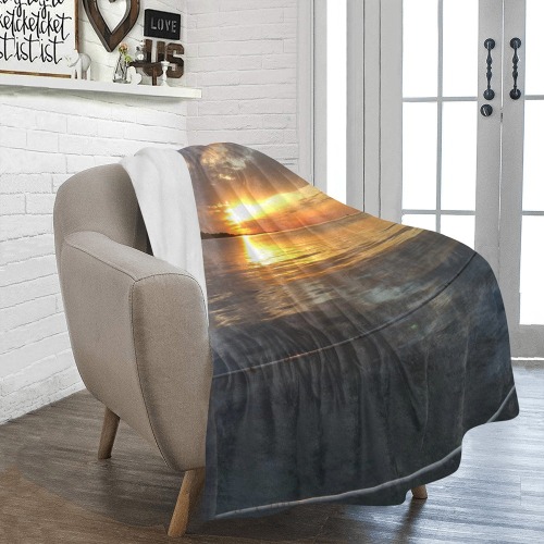 Pier Sunset Collection Ultra-Soft Micro Fleece Blanket 50"x60"