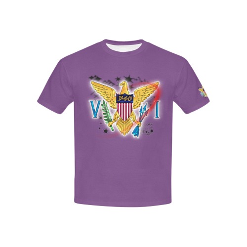 TRENDY LIONESS COUTURE VI FLAG  KIDS PURPLE TEE Kids' All Over Print T-shirt (USA Size) (Model T40)