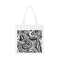 Black and White Marble Canvas Tote Bag/Small (Model 1700)