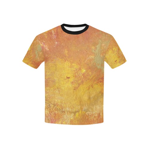 Eternal Sunburst Kids' Mesh Cloth T-Shirt with Solid Color Neck (Model T40)