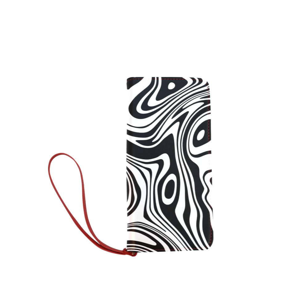 Black and White Marble Women's Clutch Wallet (Model 1637)