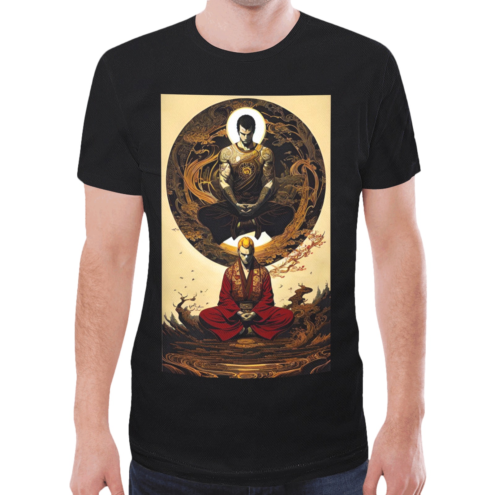 Shaolin Monk Fantasy Art 04 New All Over Print T-shirt for Men (Model T45)