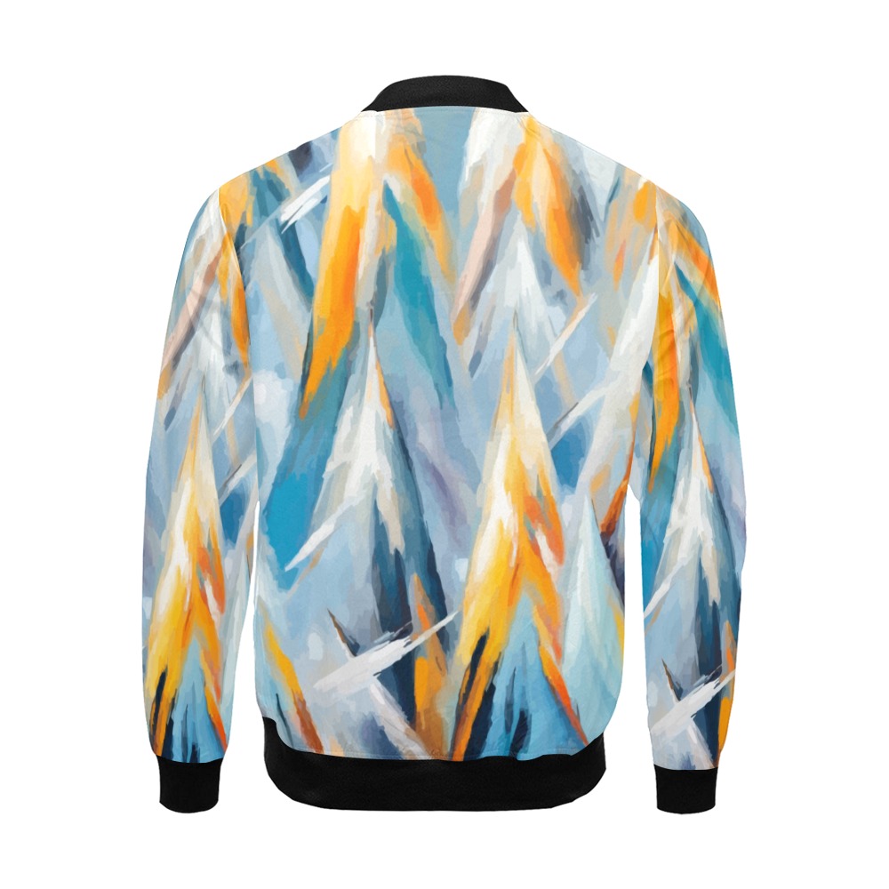 Abstract pattern of winter mountains or trees All Over Print Bomber Jacket for Men (Model H19)