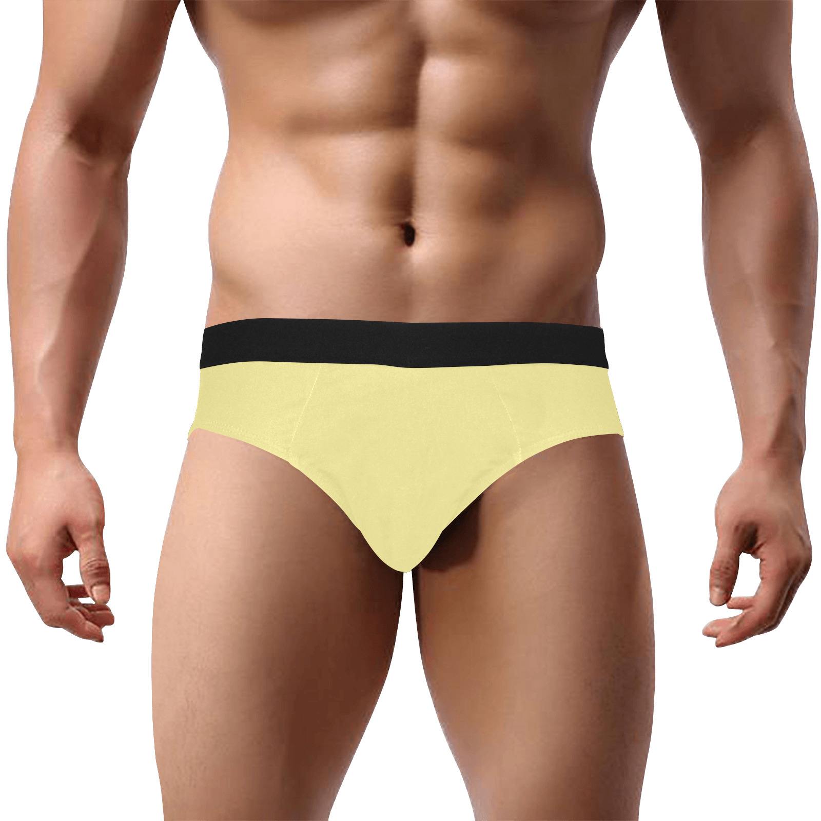 yellow Men's Mid Rise Briefs (Model L48)