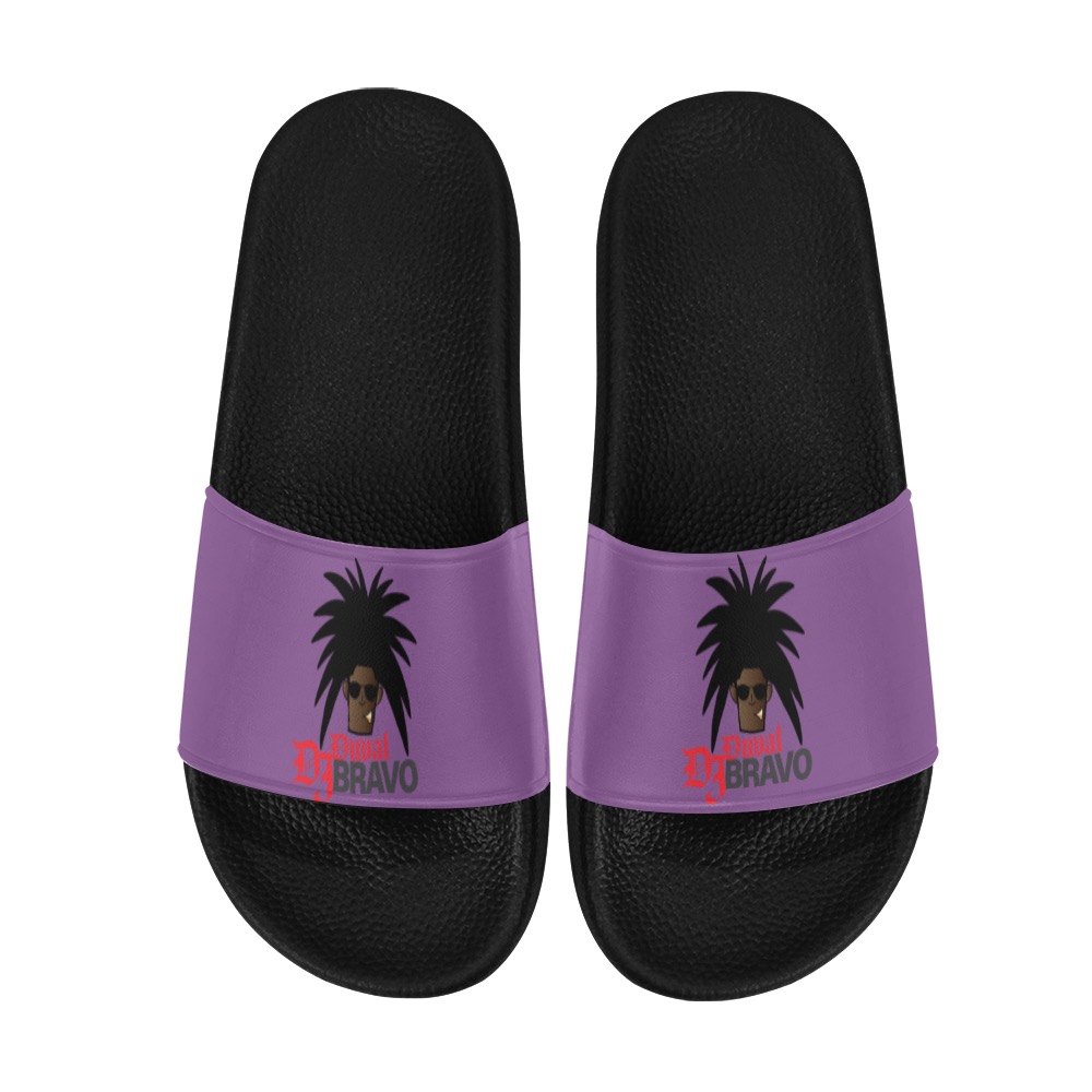 bravo Johnny Dark Purple Men's Slide Sandals (Model 057)