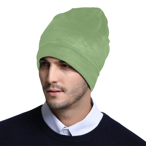 color asparagus All Over Print Beanie for Adults