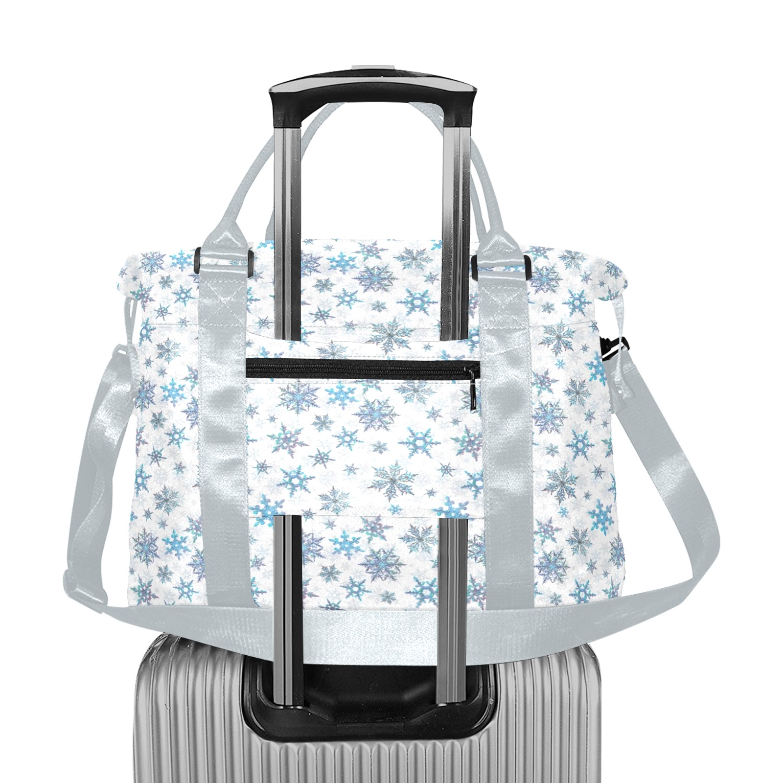 Snowflakes Winter Christmas pattern Large Capacity Duffle Bag (Model 1715)