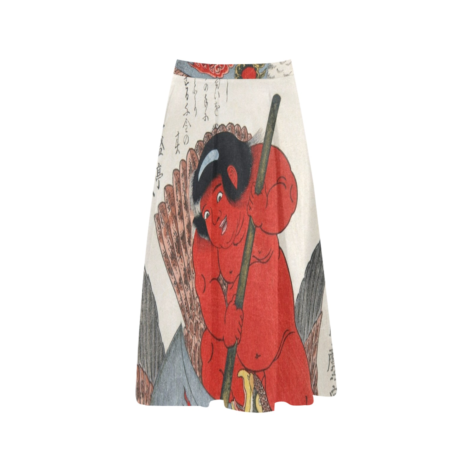 Japanese Devil Art Mnemosyne Women's Crepe Skirt (Model D16)