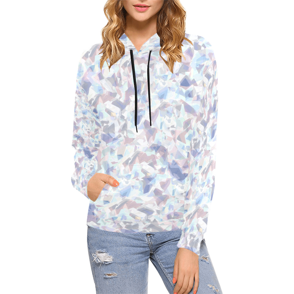 Fashion Frozen Abstract Pattern Design All Over Print Hoodie for Women (USA Size) (Model H13)
