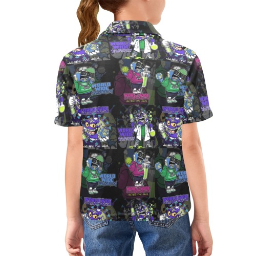 wwcfam Big Girls' All Over Print Polo Shirt (Model T55)
