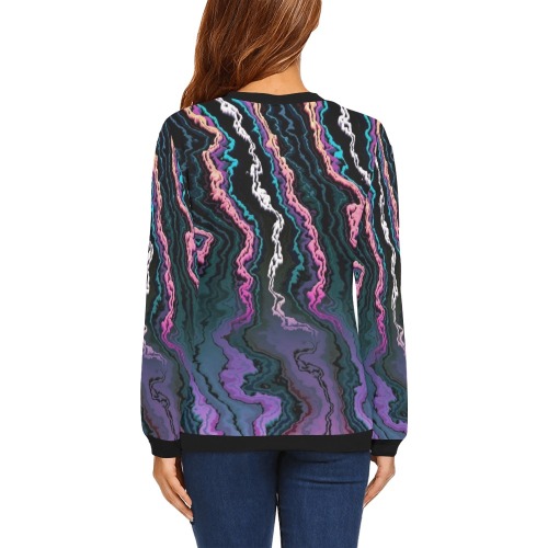 modern colors All Over Print Crewneck Sweatshirt for Women (Model H18)
