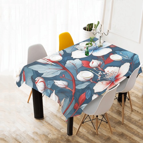 Fabulous Florals 8 Thickiy Ronior Tablecloth 90"x 60"