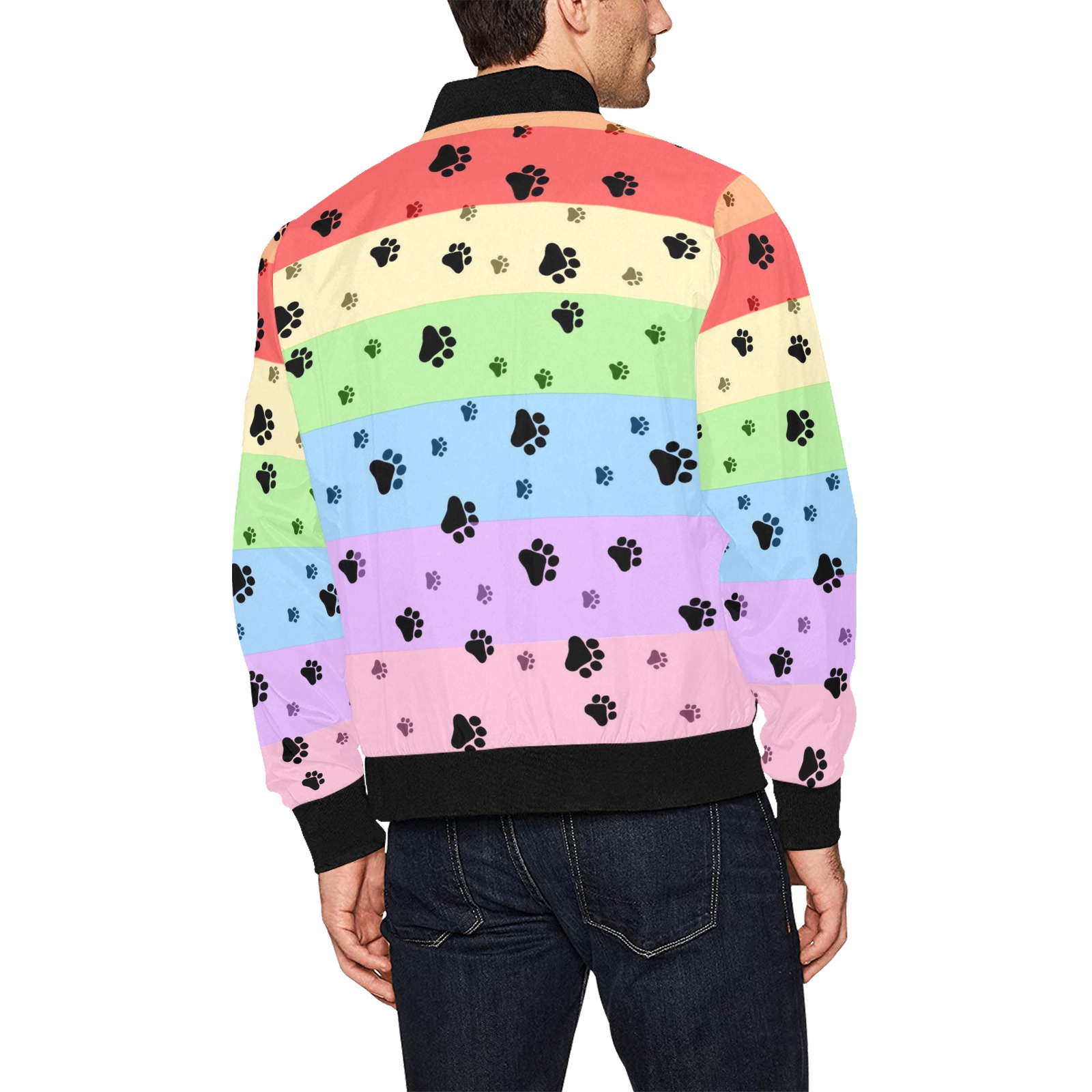 Rainbow Paws by Fetishworld All Over Print Bomber Jacket for Men (Model H31)