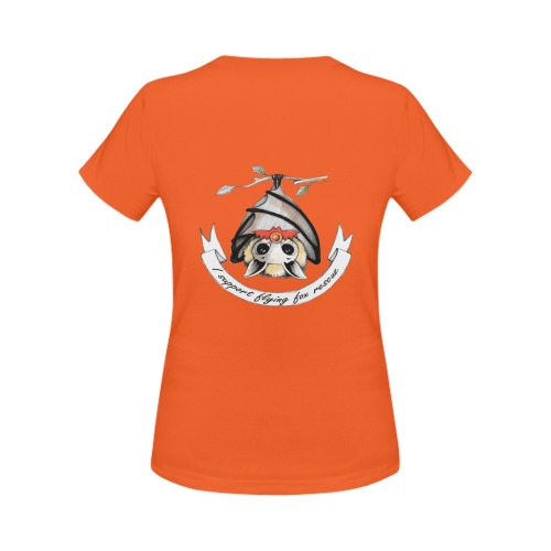 I support Flying-fox rescue - orange Women's T-Shirt in USA Size (Two Sides Printing)