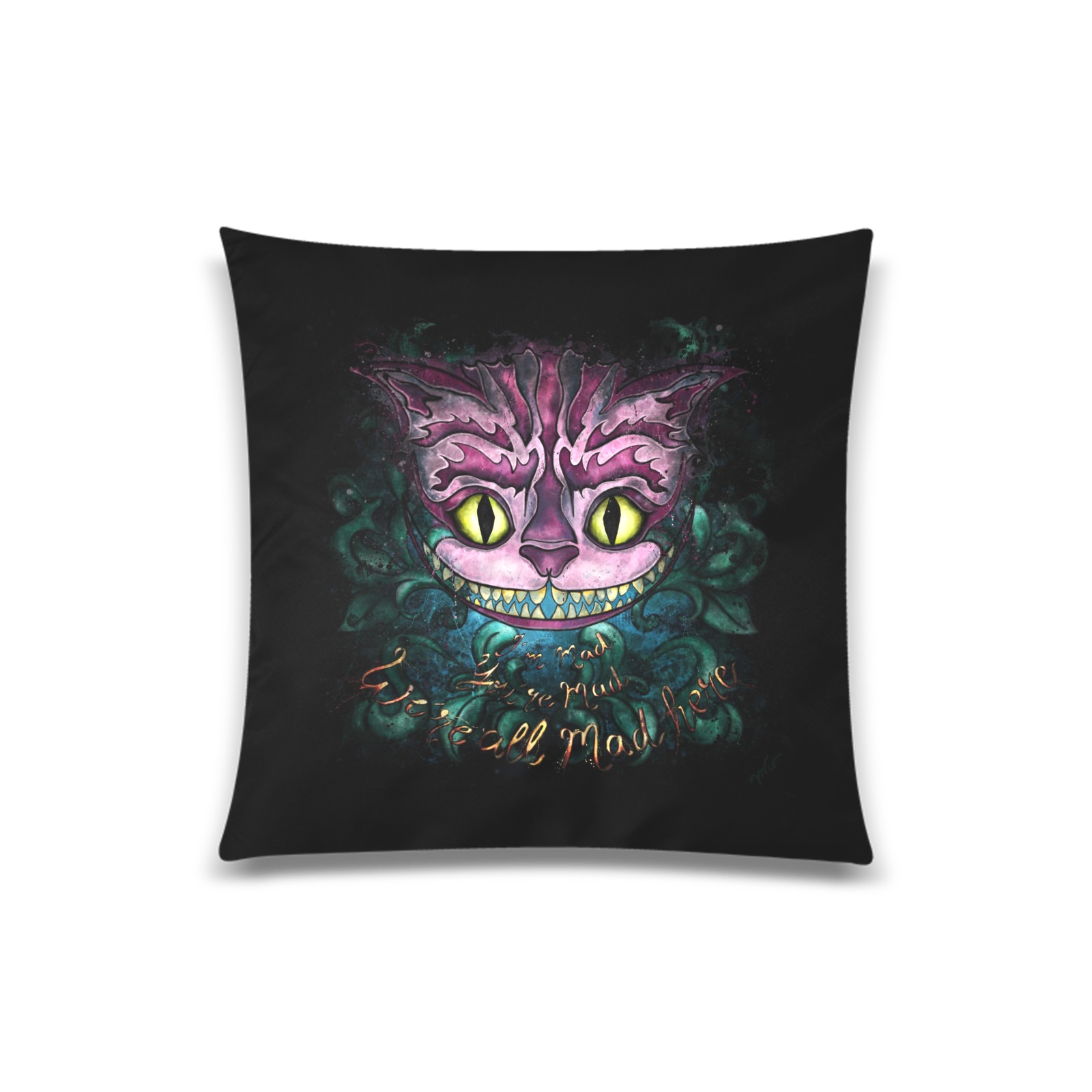 Cheshire cat Custom Zippered Pillow Case 20"x20"(Twin Sides)