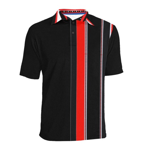 Igorot Pattern Black Polo Men's All Over Print Polo Shirt (Model T55)