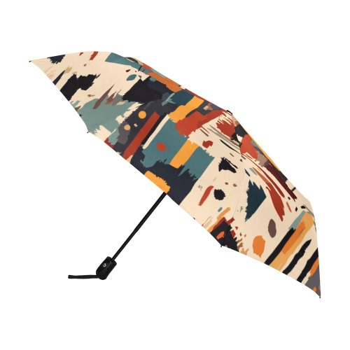 Attractive tribal abstract art of colorful shapes. Anti-UV Auto-Foldable Umbrella (U09)