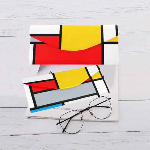 Mondrian Style Color Composition Geometric Retro Art Custom Foldable Glasses Case