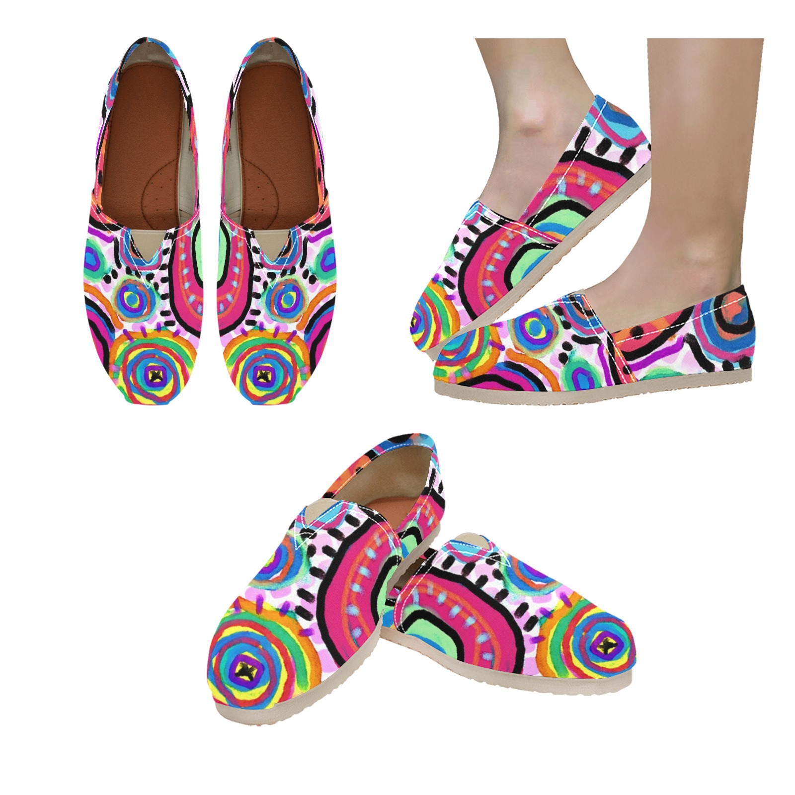Unique Abstract Art for Your Feet Women's Classic Canvas Slip-On (Model 1206)
