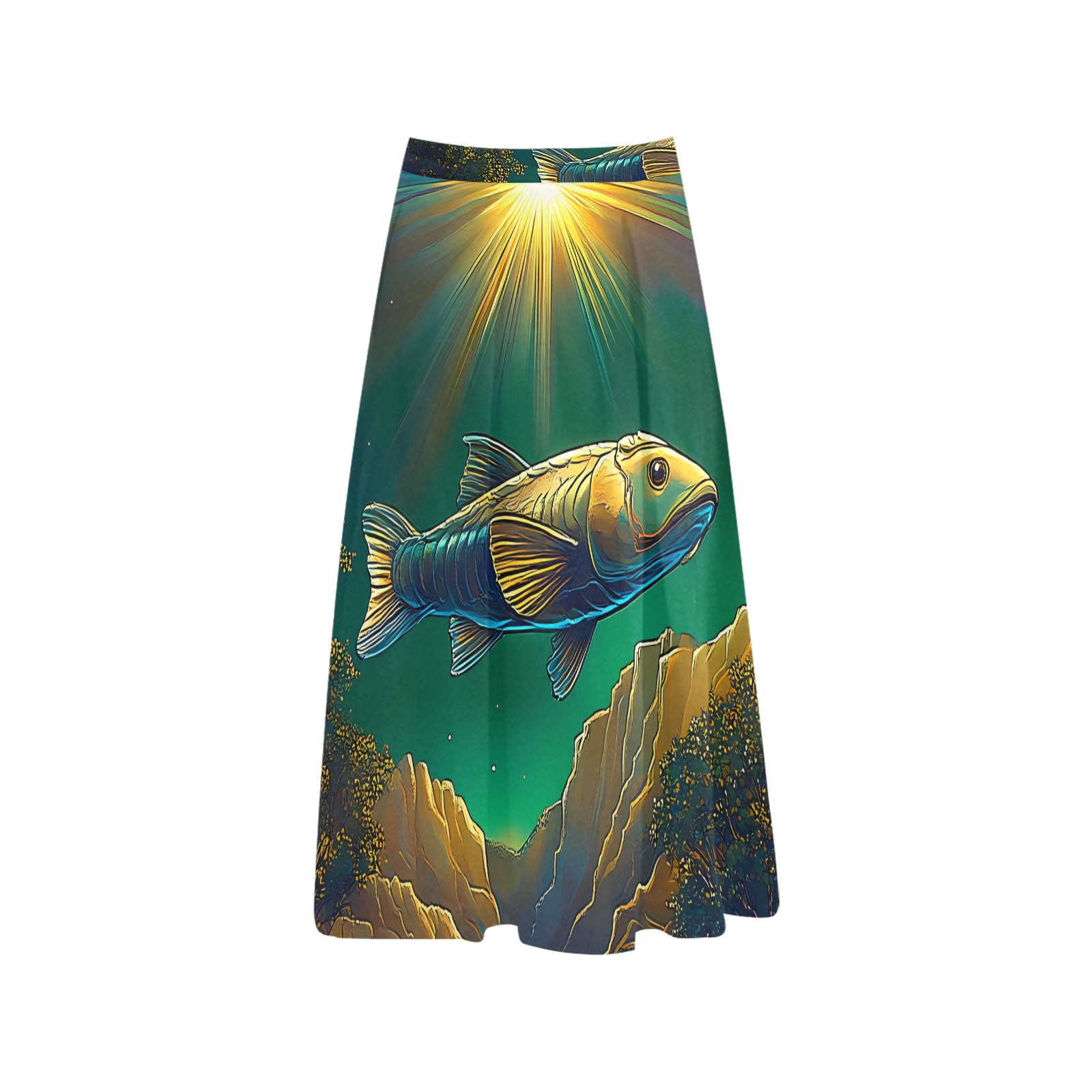 Celestial Swim Mnemosyne Women's Crepe Skirt (Model D16)