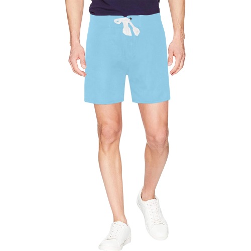 color baby blue Men's Mid-Length Beach Shorts (Model L47)