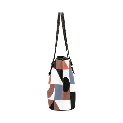 Geometric Abstract Leather Tote Bag/Large (Model 1651)