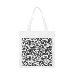 Brush Stroke Black and White Canvas Tote Bag/Small (Model 1700)
