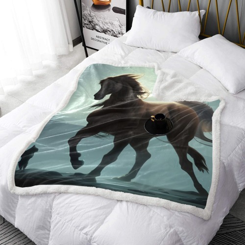 The Horse Double Layer Short Plush Blanket 50"x60"