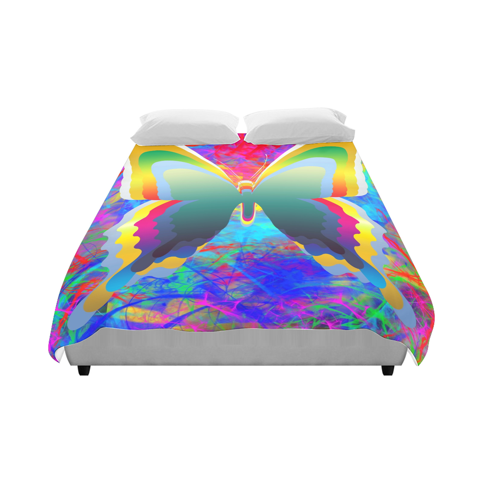 Psychedelic Butterflies Duvet Cover 86"x70" ( All-over-print)