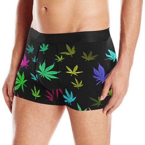 Green Elegant Large Print Floral AUS Men's All Over Print Boxer Briefs (Made In AUS) main image 1