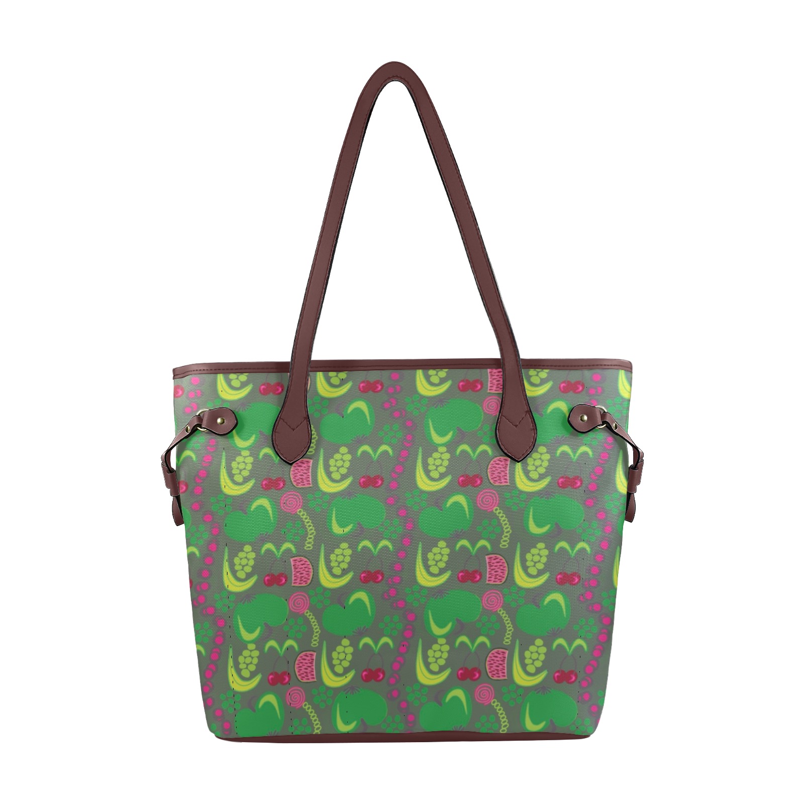 Green&Fruity Pattern Clover Canvas Tote Bag (Model 1661)
