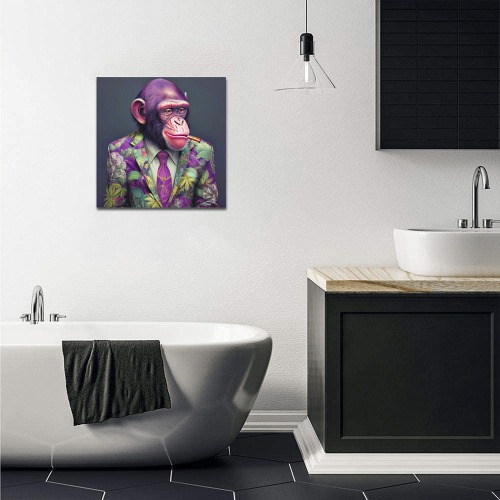 baked chimp 3/4 Upgraded Canvas Print 16"x16"