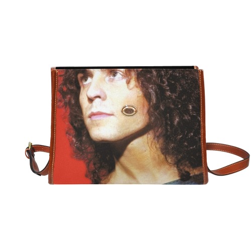 RED MARC BOLAN & T.REX Waterproof Canvas Bag-Brown (All Over Print) (Model 1641)