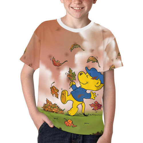 Ferald Amongst The Autumn Leaves Kids' All Over Print T-shirt (Model T65)
