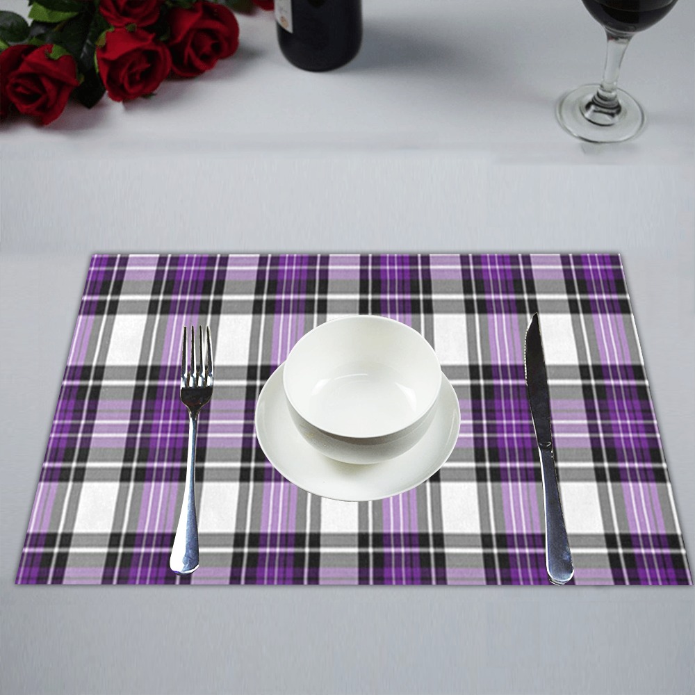 Purple Black Plaid Placemat 14’’ x 19’’ (Set of 2)