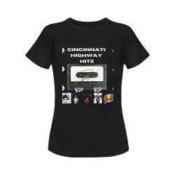 Women's Black Cincinnati Highway Hitz T-shirt Women's T-Shirt in USA Size (Front Printing Only)